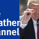 Donald Trump indicates the size of his brain in an image via Getty.
